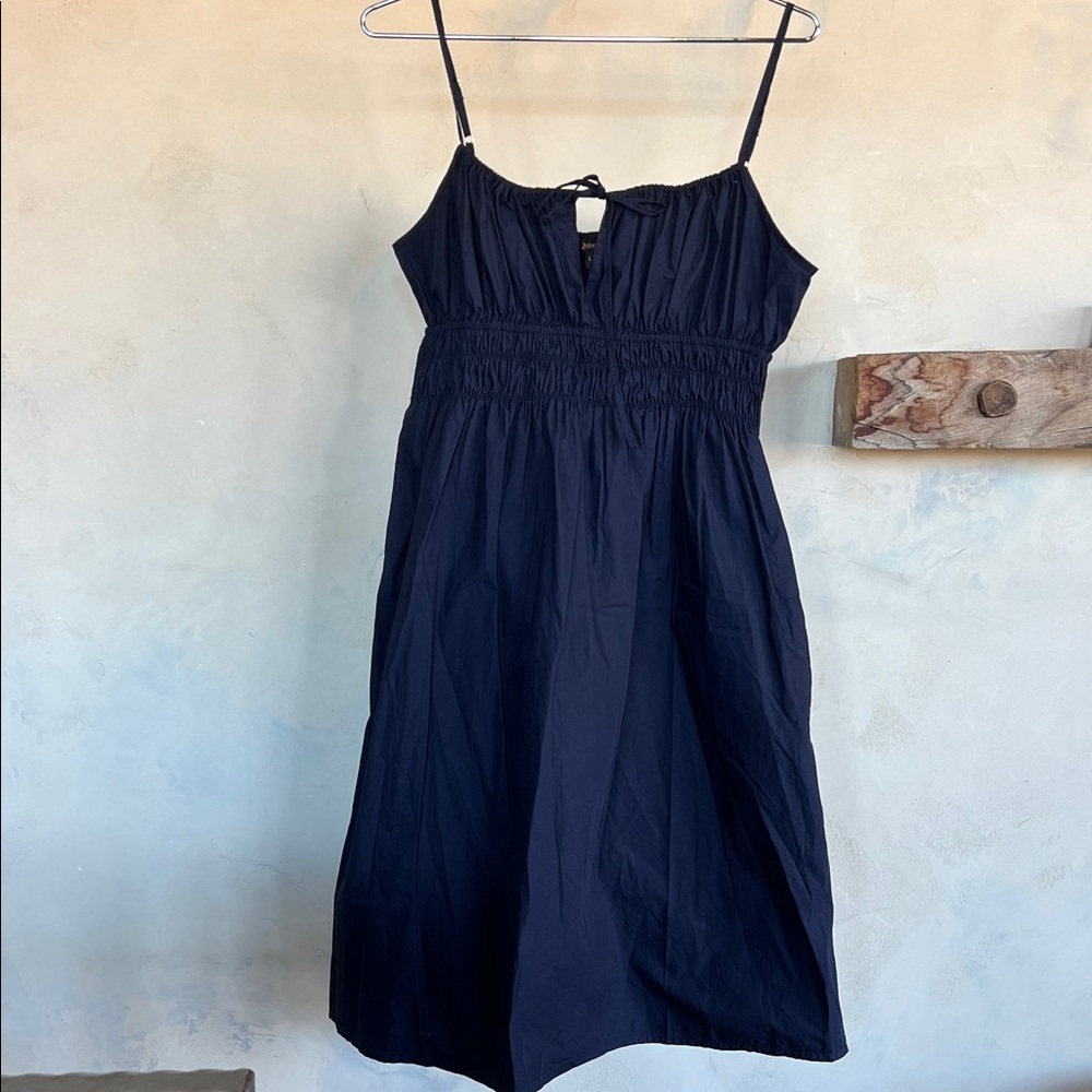 Quince Navy Midi organic cotton dress